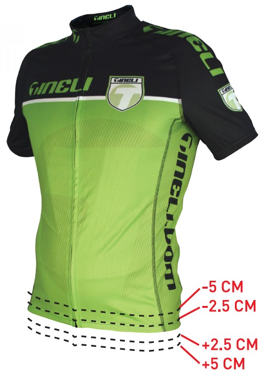 Custom cycling jersey lengths